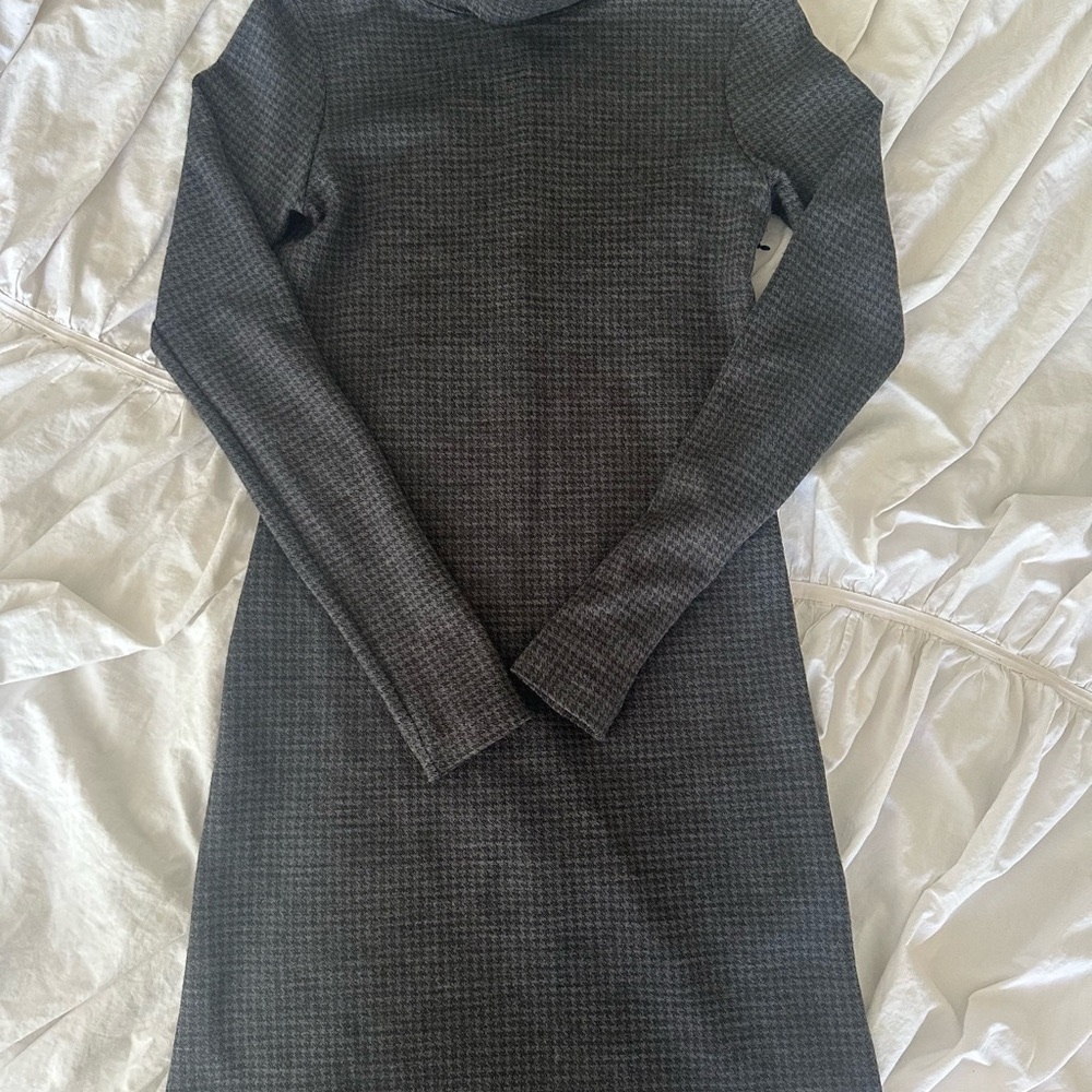 Theory Gray Midi Dress Turtleneck